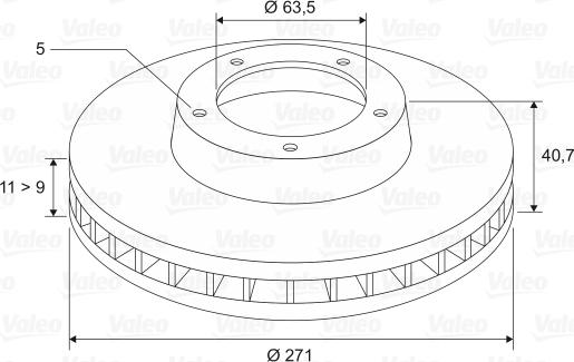 Valeo 197493 - Тормозной диск avtokuzovplus.com.ua