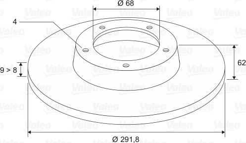 Valeo 197520 - Гальмівний диск autocars.com.ua