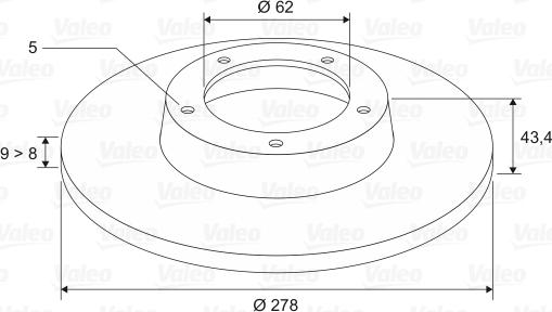 Valeo 197540 - Тормозной диск avtokuzovplus.com.ua