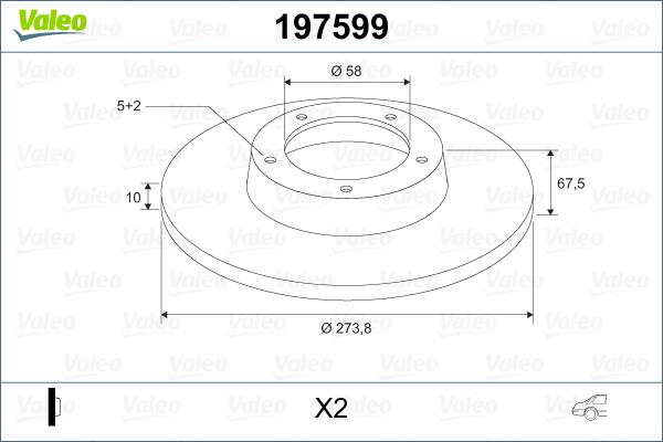 Valeo 197599 - Тормозной диск autodnr.net