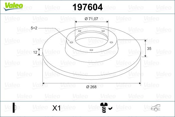 Valeo 197604 - Гальмівний диск autocars.com.ua