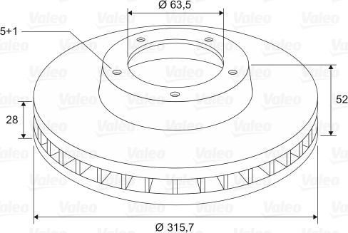 Valeo 197616 - Тормозной диск avtokuzovplus.com.ua