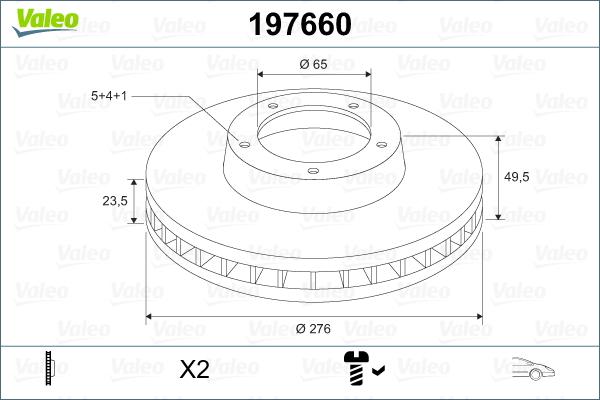 Valeo 197660 - Гальмівний диск autocars.com.ua