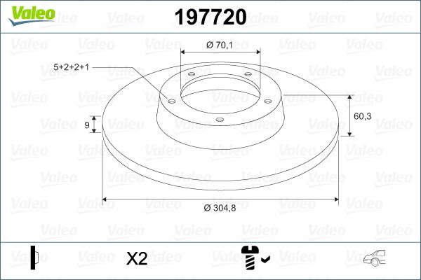 Valeo 197720 - Тормозной диск avtokuzovplus.com.ua