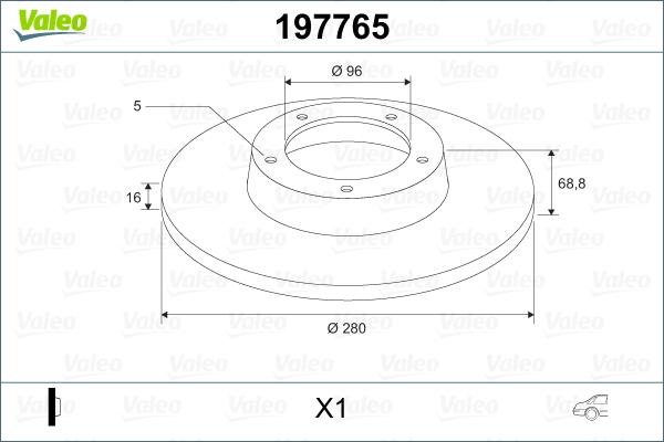 Valeo 197765 - Тормозной диск avtokuzovplus.com.ua