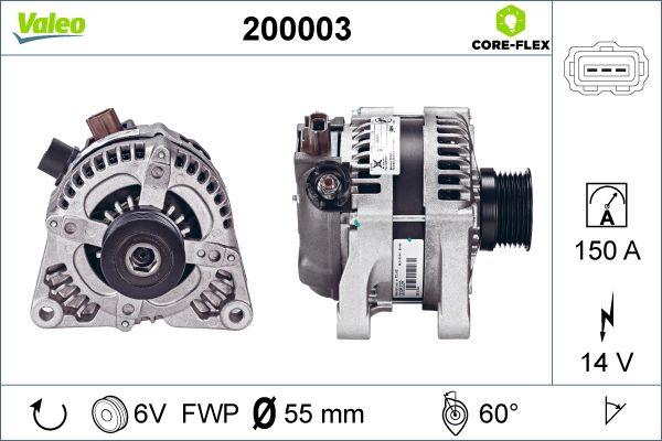 Valeo 200003 - Генератор autocars.com.ua