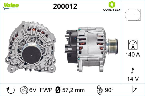 VALEO 200012 - Генератор autocars.com.ua