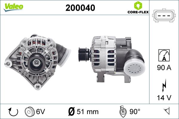 Valeo 200040 - Генератор autocars.com.ua