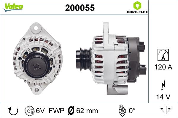 Valeo 200055 - Генератор autocars.com.ua