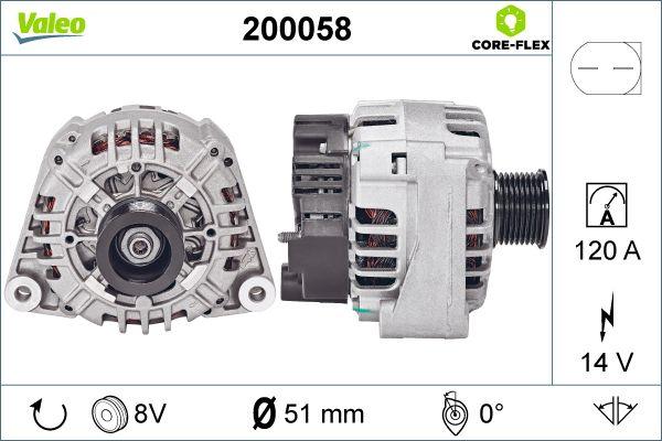 Valeo 200058 - Генератор autocars.com.ua