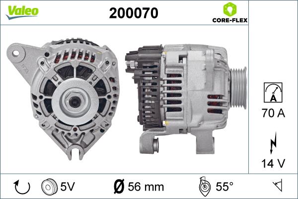 Valeo 200070 - Генератор avtokuzovplus.com.ua