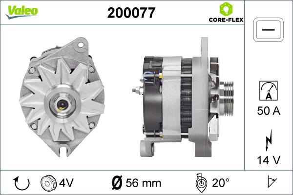 Valeo 200077 - Генератор autocars.com.ua