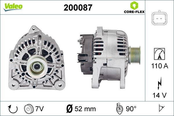 Valeo 200087 - Генератор autocars.com.ua