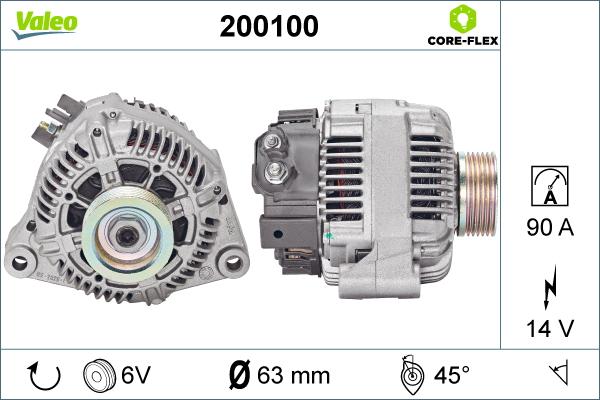 Valeo 200100 - Генератор autocars.com.ua