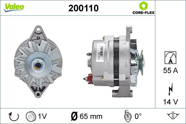 VALEO 200110 - Генератор autocars.com.ua