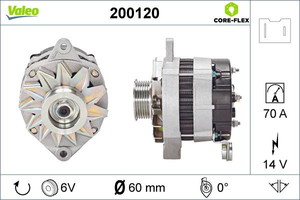 Valeo 200120 - Генератор autocars.com.ua