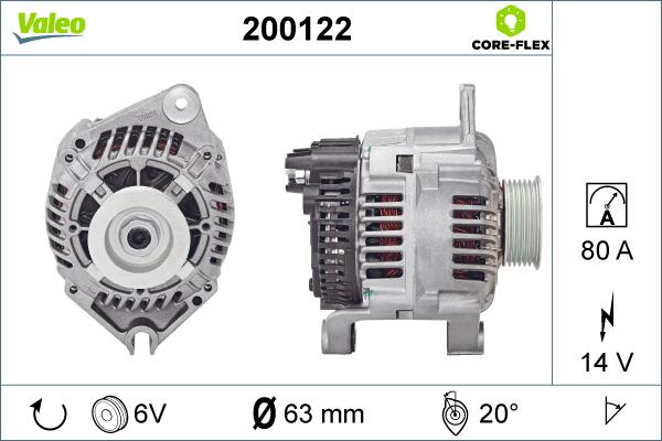 Valeo 200122 - Генератор avtokuzovplus.com.ua