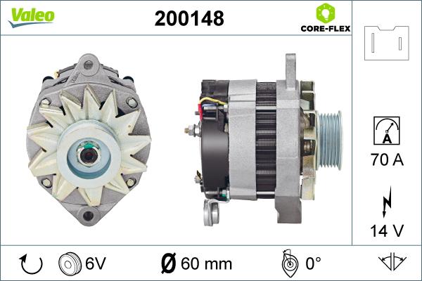 Valeo 200148 - Генератор autocars.com.ua