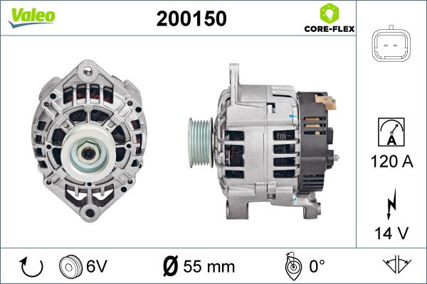 Valeo 200150 - Генератор avtokuzovplus.com.ua