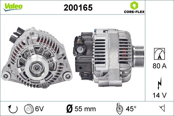 Valeo 200165 - Генератор autocars.com.ua