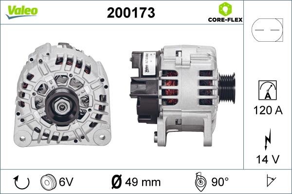 Valeo 200173 - Генератор autocars.com.ua