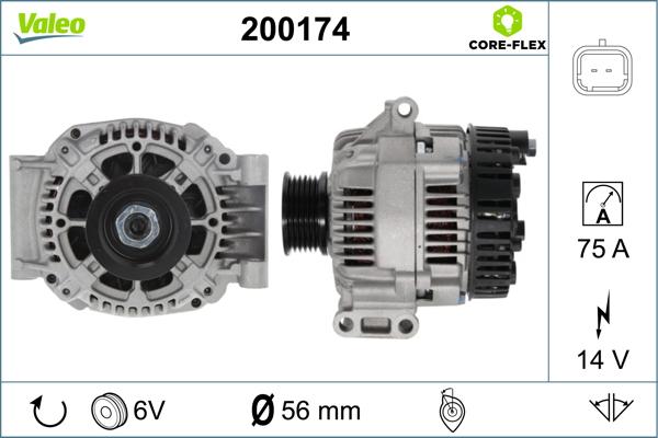 VALEO 200174 - Генератор autocars.com.ua