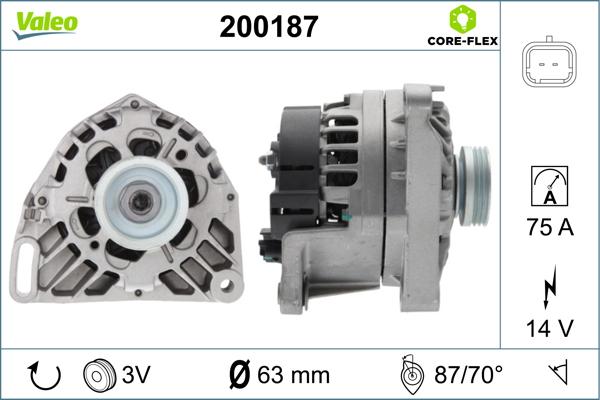 VALEO 200187 - Генератор autocars.com.ua