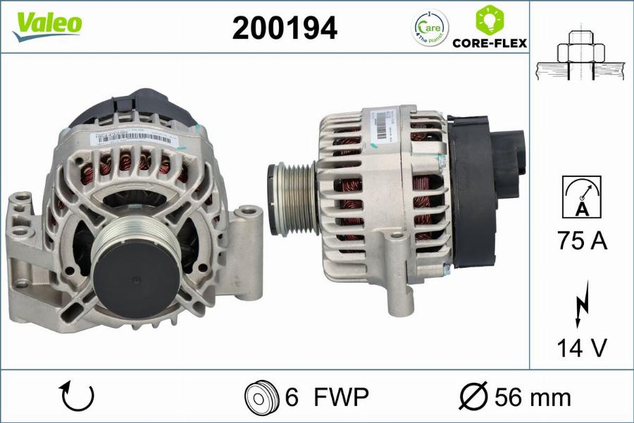 Valeo 200194 - Генератор avtokuzovplus.com.ua