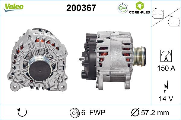 VALEO 200367 - Генератор autocars.com.ua