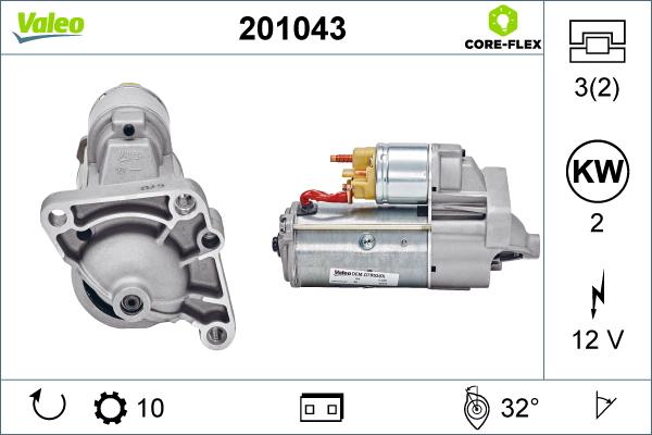 Valeo 201043 - Стартер avtokuzovplus.com.ua