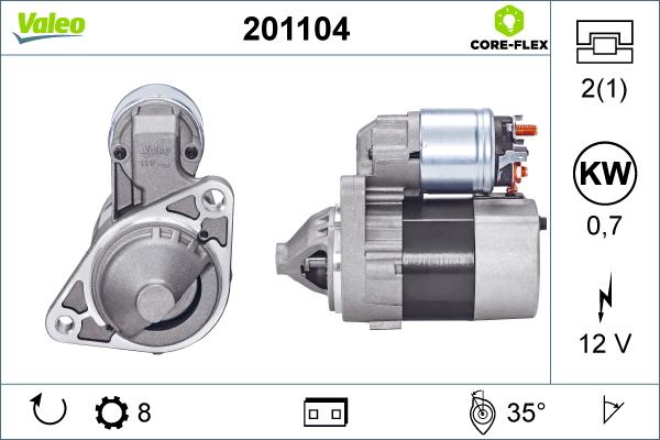 Valeo 201104 - Стартер avtokuzovplus.com.ua