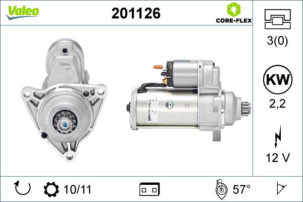 Valeo 201126 - Стартер avtokuzovplus.com.ua