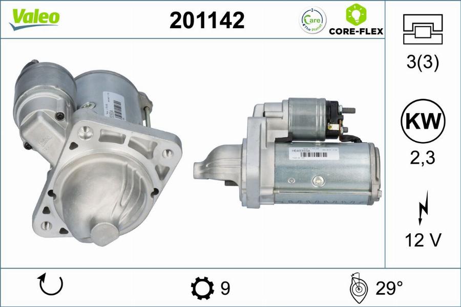 Valeo 201142 - Стартер autocars.com.ua