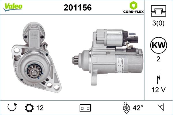 Valeo 201156 - Стартер avtokuzovplus.com.ua