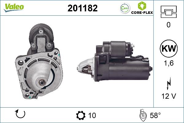VALEO 201182 - Стартер autocars.com.ua