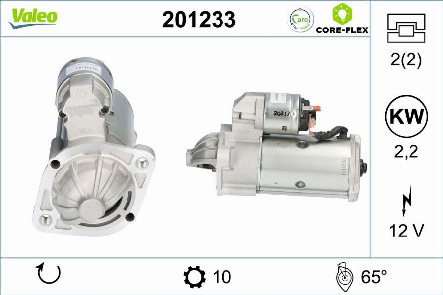 Valeo 201233 - Стартер autocars.com.ua