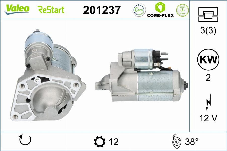 Valeo 201237 - Стартер avtokuzovplus.com.ua