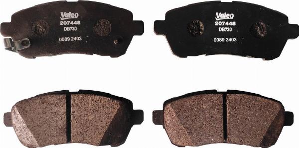 VALEO 207448 - Гальмівні колодки, дискові гальма autocars.com.ua