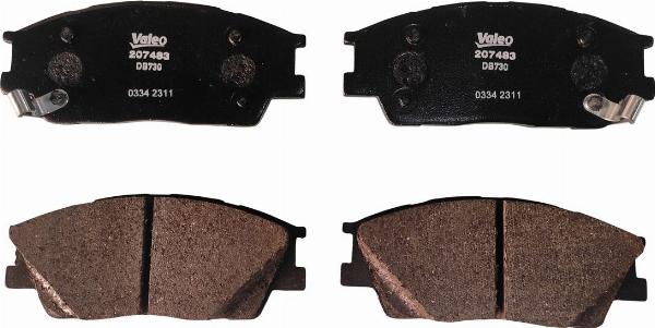 VALEO 207483 - Гальмівні колодки, дискові гальма autocars.com.ua