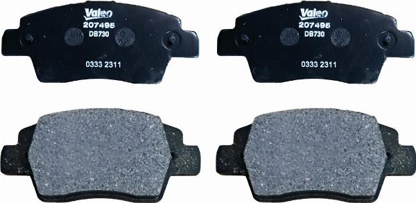 VALEO 207495 - Гальмівні колодки, дискові гальма autocars.com.ua