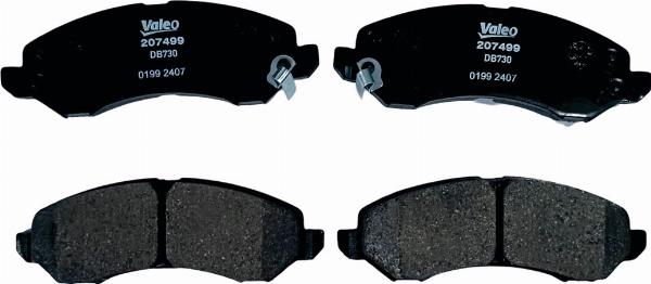 VALEO 207499 - Гальмівні колодки, дискові гальма autocars.com.ua