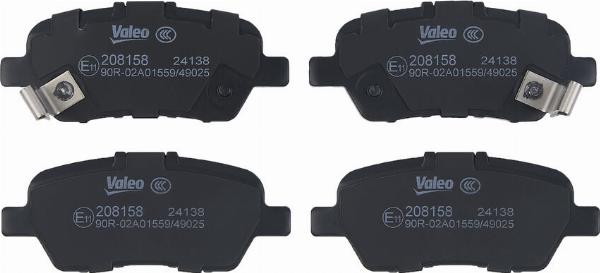 VALEO 208158 - Гальмівні колодки, дискові гальма autocars.com.ua