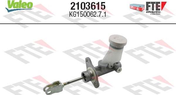 VALEO 2103615 - Головний циліндр, система зчеплення autocars.com.ua