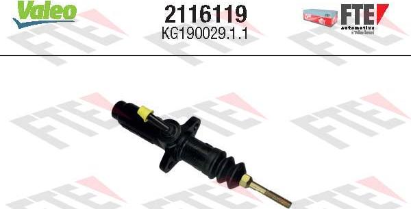 VALEO 2116119 - Головний циліндр, система зчеплення autocars.com.ua