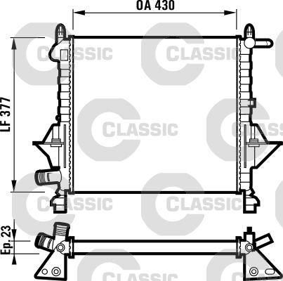 Valeo 232051 - Радіатор, охолодження двигуна autocars.com.ua