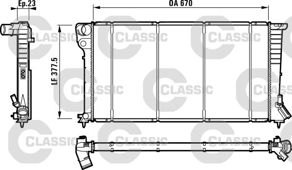 Valeo 232517 - Радиатор, охлаждение двигателя avtokuzovplus.com.ua