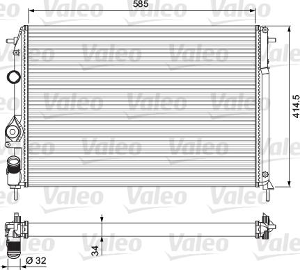 Valeo 232817 - Радіатор, охолодження двигуна autocars.com.ua