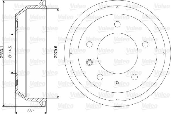 Valeo 237004 - Гальмівний барабан autocars.com.ua