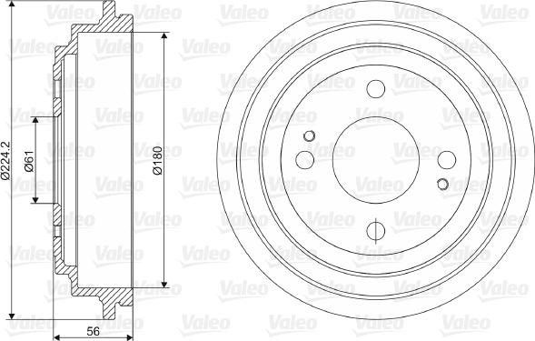 Valeo 237030 - Тормозной барабан avtokuzovplus.com.ua