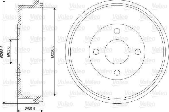 Valeo 237045 - Тормозной барабан avtokuzovplus.com.ua